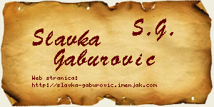 Slavka Gaburović vizit kartica